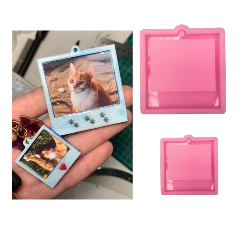 Photo Frame Keychain Epoxy Resin Mold Earring Pendant Silicone Mould DIY Crafts Polymer Clay Jewelry Necklace Mold