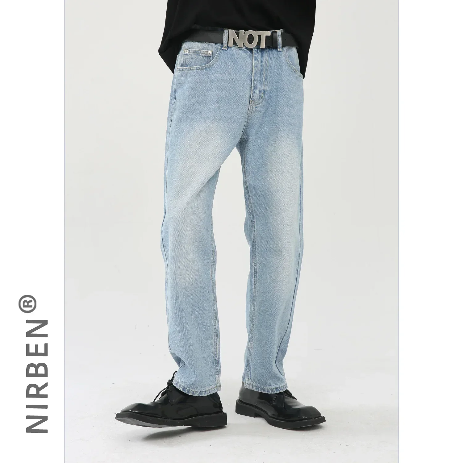

Korean Version of Fashion Straight Leg Jeans, Men's Four Seasons New Classic Multi-color Casual Water Washing Nine-point Jeans