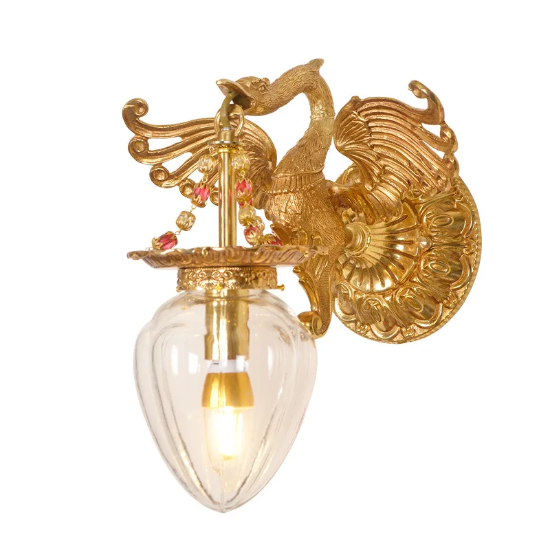 

French, crystal, all copper, wall lamp, villa, vintage, atmospheric, decoration