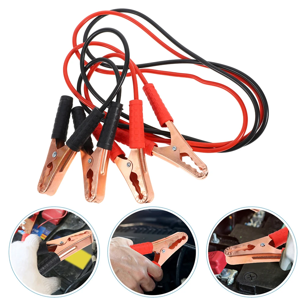 

2pcs Car Booster Cable Heavy Duty Jumper Cables Emergency Automotive Tool For Truck Suv Power Starting Durable