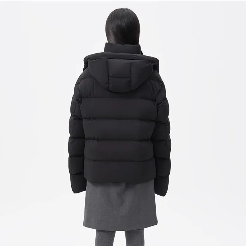 Chericom سترة منتفخة مقنعين الوقوف طوق سستة يندبروف الأصفاد المرأة أسفل معطف 2025 تنوعا ملابس خارجية دافئة Y318112Y #4