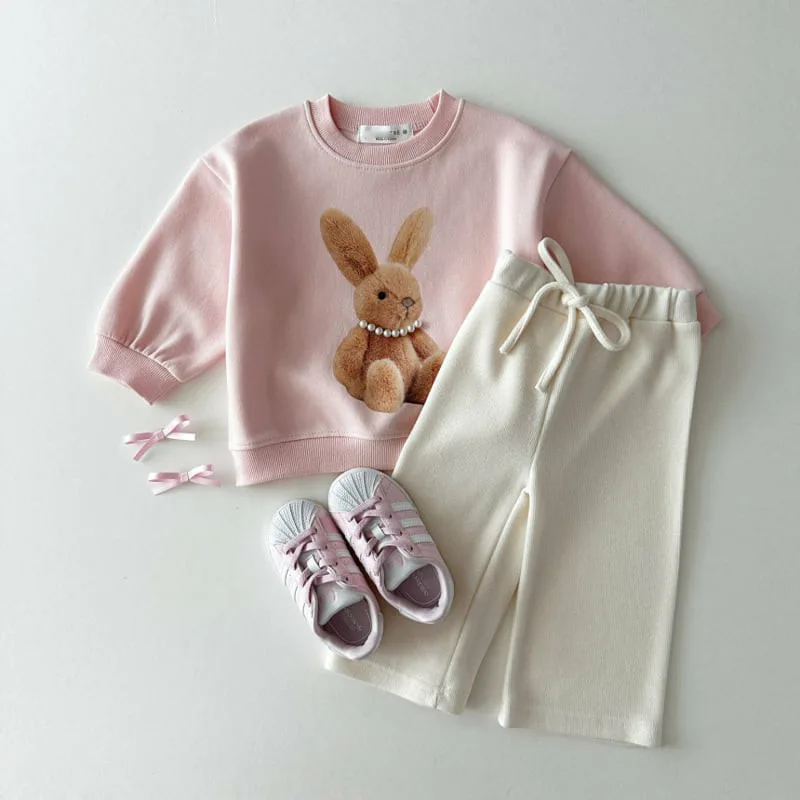 2024 Autumn New Baby Girl Long Sleeve Sweatshirt Cotton Girls Cartoon Sweatshirt Bunny Bear Print Children Pullover Baby Clothes