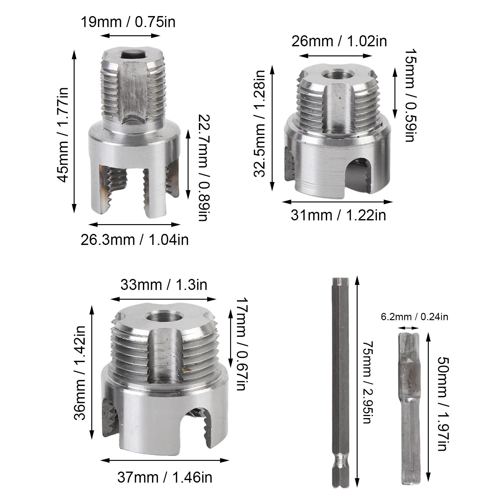 ชุดเครื่องมือทำเกลียวท่อแบบรวมทั้งภายในและภายนอก ขนาด 1/4 นิ้ว หัวหกเหลี่ยม G1/2 G3/4 G1 เครื่องมือทำเกลียวท่อ เครื่องมือตัดเกลียวท่อ