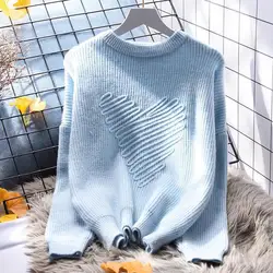 Round Neck Screw Thread Autumn Winter Solid Color Pullover Sweater Knitted Long Sleeve Women's Clothing Screw Thread Tops