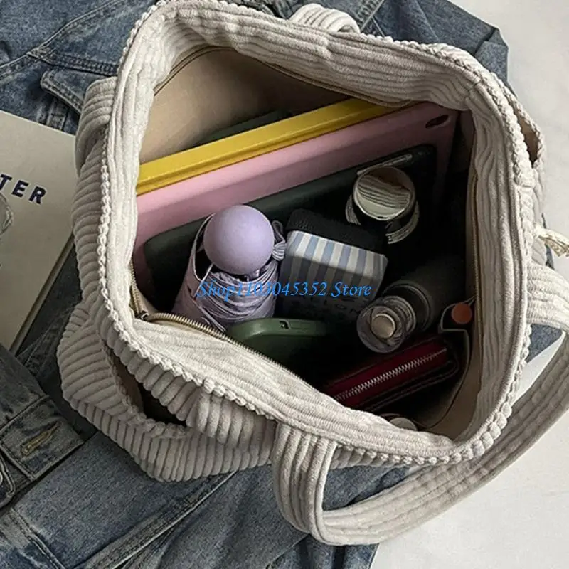 

A3PE Women Armpit Bag Retro Handbag Large Capacity Shoulder Bag Corduroy Bag for Work