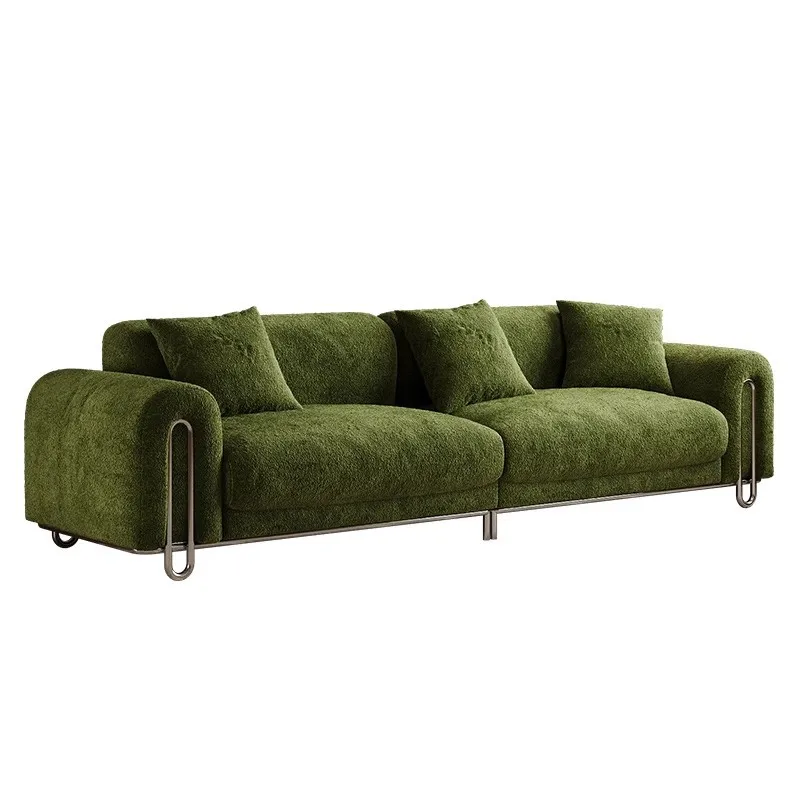 

Medieval style leisure sofa wabi-sabi style minimalist creative module sofa size apartment living room straight row sofa