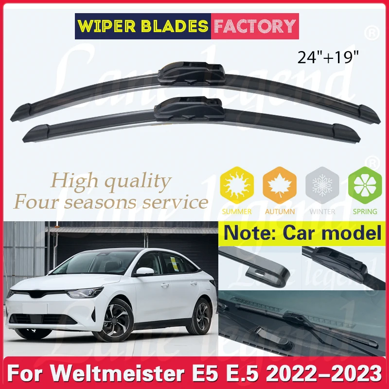 

Car Wiper Blades For Weltmeister E5 E.5 2022 2023 Front Windshield Windscreen Clean Window Rain Brush Car Accessories 24"+19"