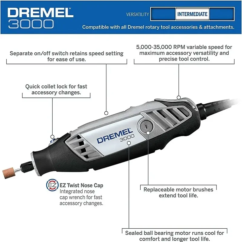 Dremel 3000/4250 Mini Grinder Rotary Tools 10-35 Pcs Accessories Rechargeable Grinder Engraver Electric Polisher Cutting Machine view 4