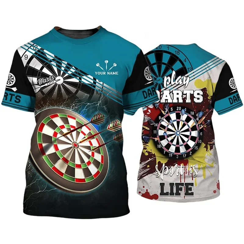 

Personalized 3D Printed Darts T Shirt For Men Dart Fans Graphic T-Shirt Tops Summer Oversized Short Sleeve Streetwear Tees