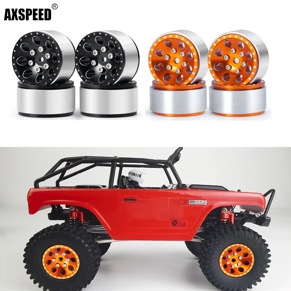 

AXSPEED Aluminun Beadlock Wheel Rims For Axial SCX24 1/24 RC Crawler Car Upgrade Parts