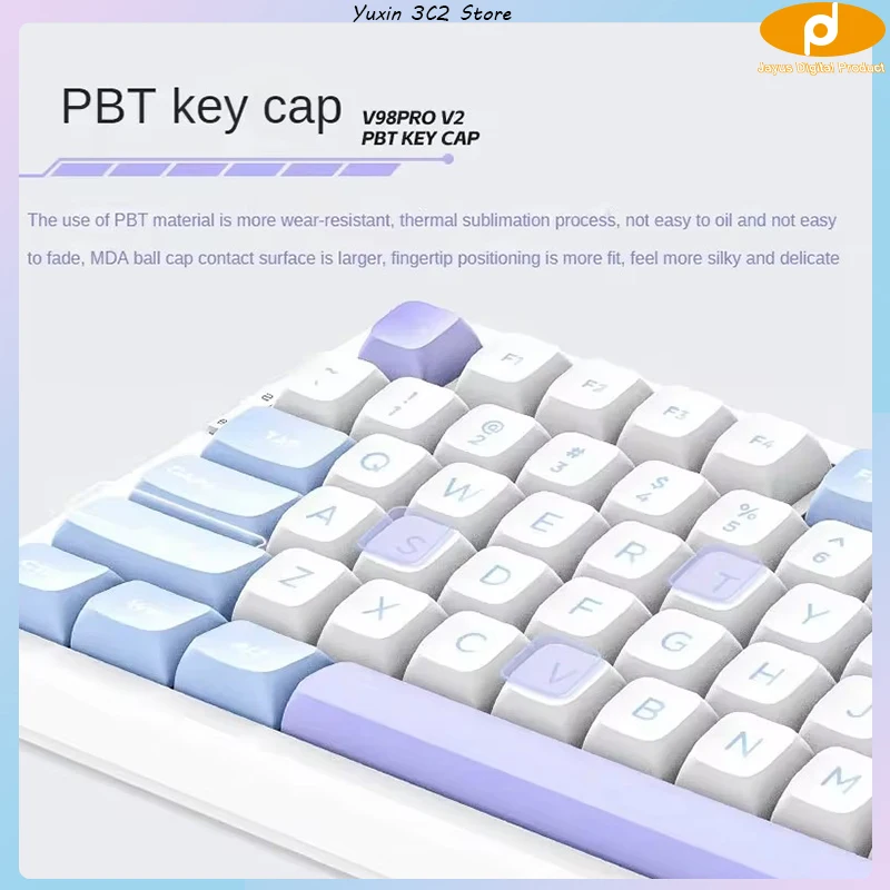 VGN V98proV2 Polar Mechanical Keyboard  the third mock examination Hot Plug Bluetooth GASKET Wireless Customized Game Keyboard