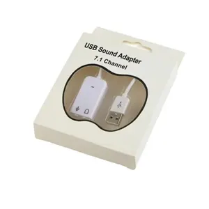 Usb 7.1 Kartu Suara Eksternal Independen Komputer Desktop Kabel Plug Play Putih Kartu Suara untuk PC 10 kartu suara usb penjualan terbaik 7.1 - №