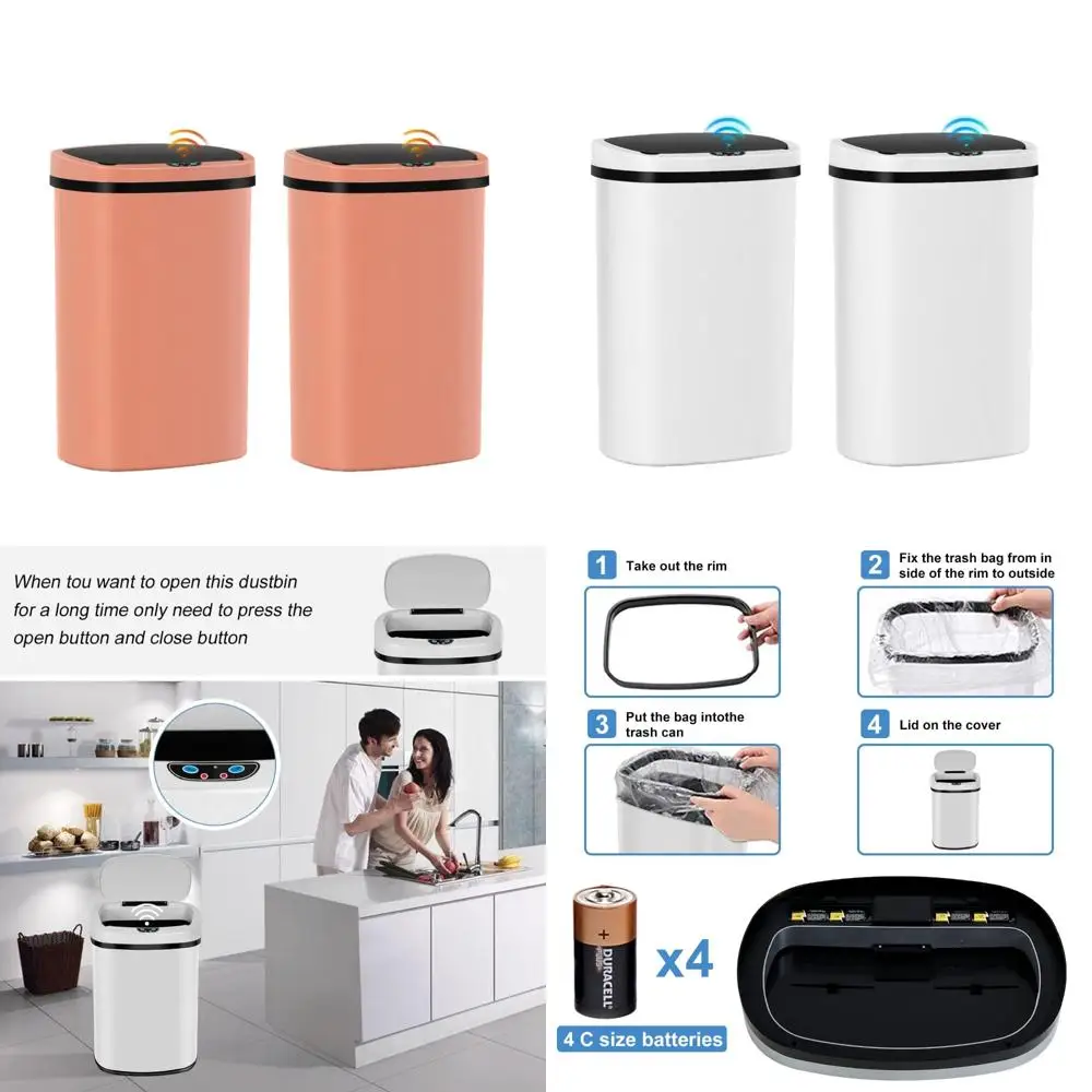 

Touchless Motion Sensor Trash Can, 13 Gallon Kitchen Garbage Can with Odor Control and Waterproof Feature for Hygienic Waste Dis