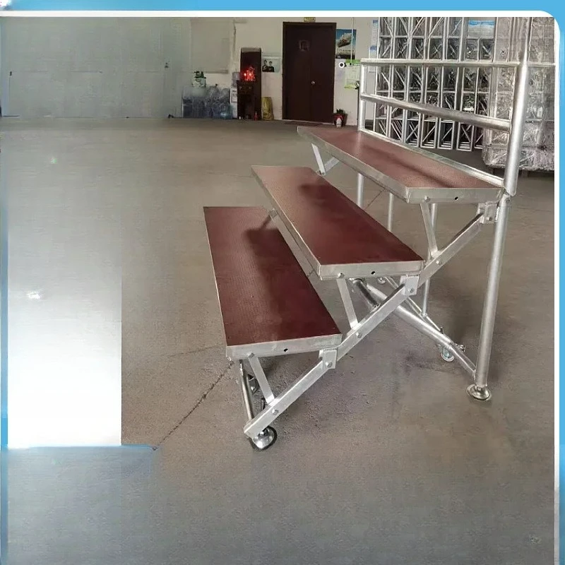 movable, school performance three-tier folding steps, group photo group photo, large choir stage aluminum panel