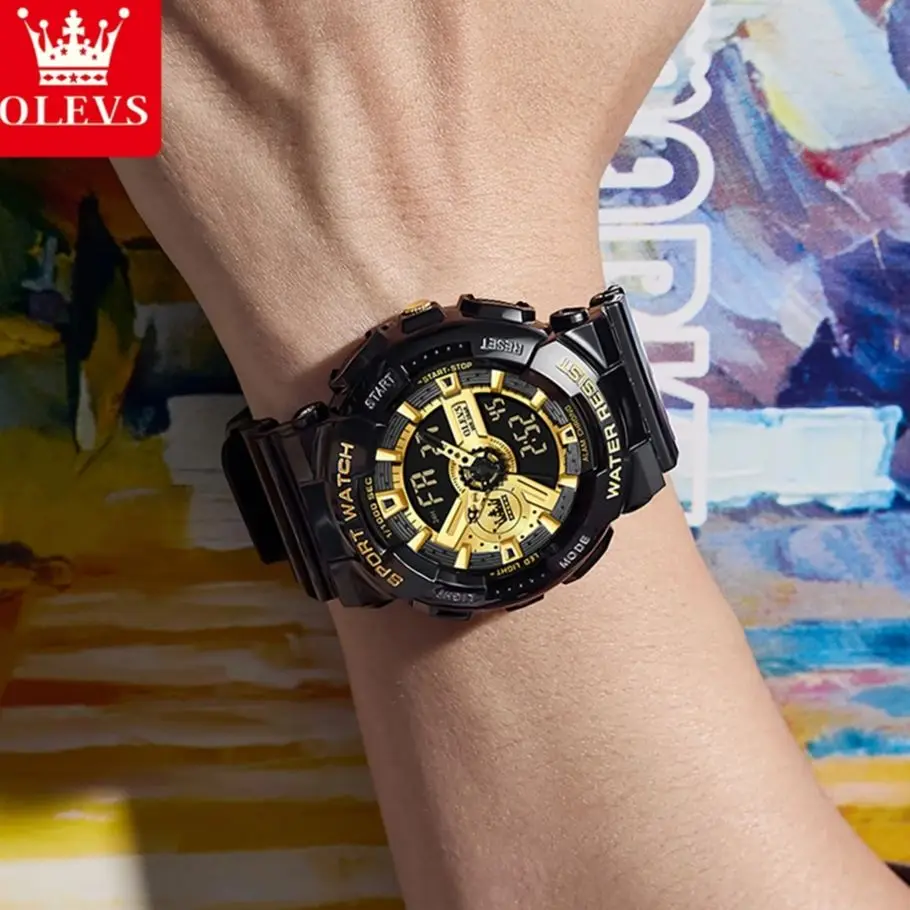 OLEVS 1102 Orologio da uomo Orologio al quarzo da lavoro originale di lusso ﻿   Orologi lunari sportivi impermeabili con data settimanale luminosa per uomo