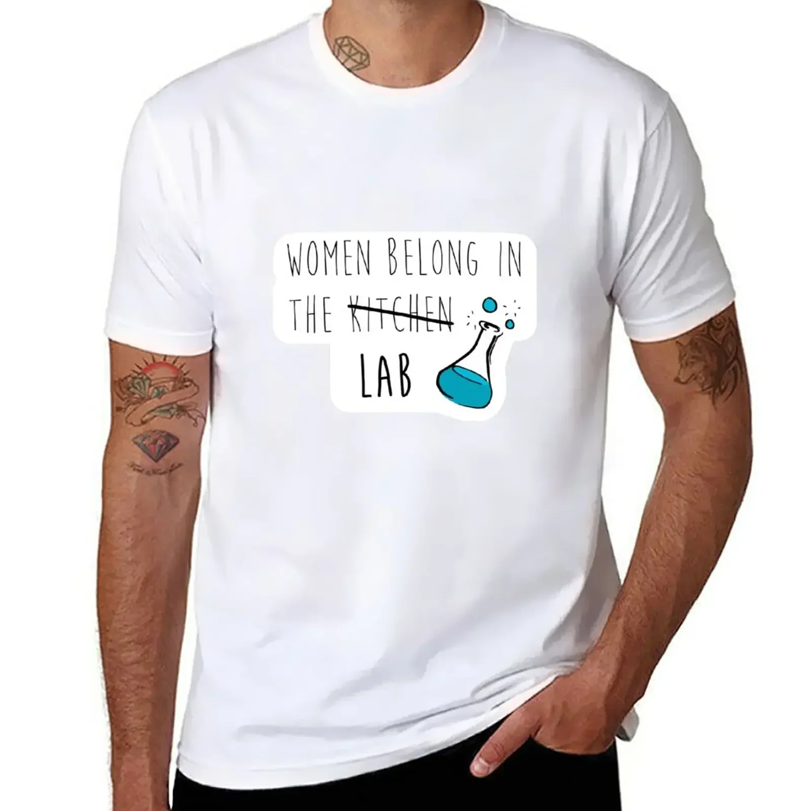 Women Belong in the Lab T-Shirt heavyweights Aesthetic clothing mens t shirts