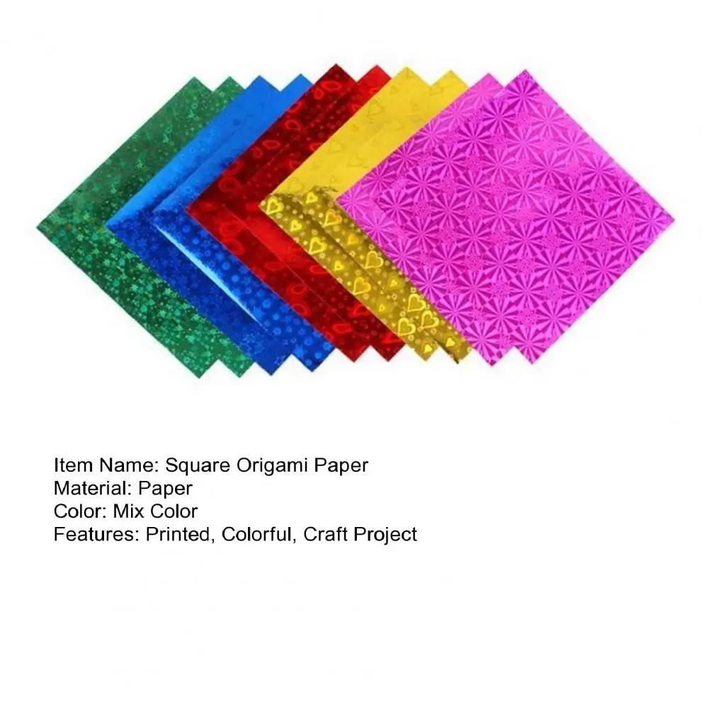 50Pcs Colorful Square Origami Paper Mixing Set Handmade Paper Cranes Shining Origami Paper DIY Craft Folded Paper Scrapbooking