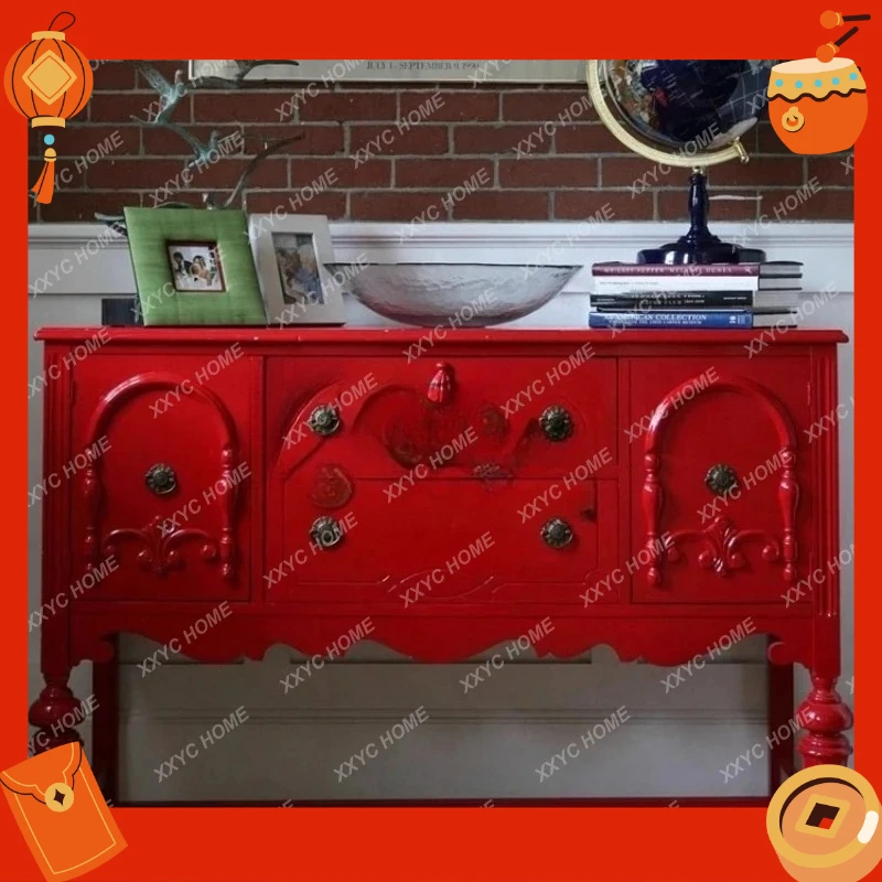 

Hh2cc light luxury solid wood dining side cabinet