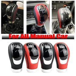 Universal 5/6 Speed Gear Shift Knob Shifter Lever Handle Stick PU Leather Auto Accessories For All Manual Car 5/6 Speed Univers