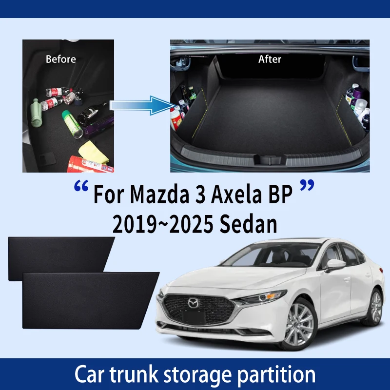 For Mazda 3 Axela BP 2019~2025 2024 2021 2022 Car Trunk Storage Partition Multifunction Storage Box Auto Interior Accessories