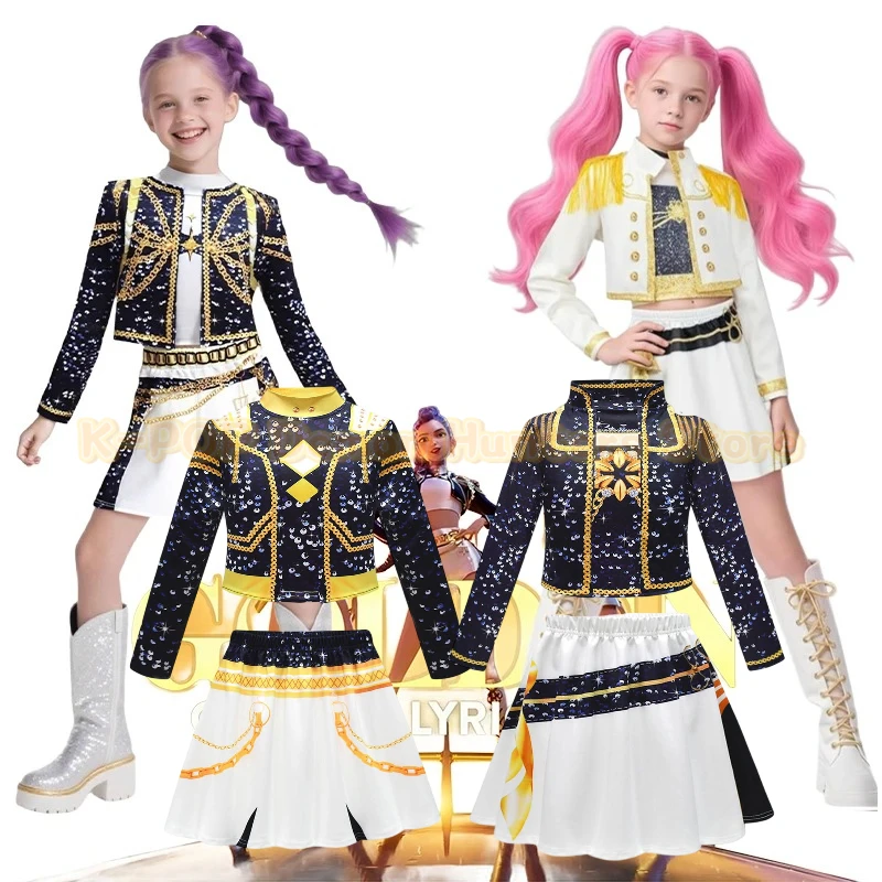 

Rumi Mira Zoey Cosplay Wig KPOP Demon Hunters Cosplay Costume KPOP Huntrix Women Rumi Cosplay Long Hair Nails Zoey Mira