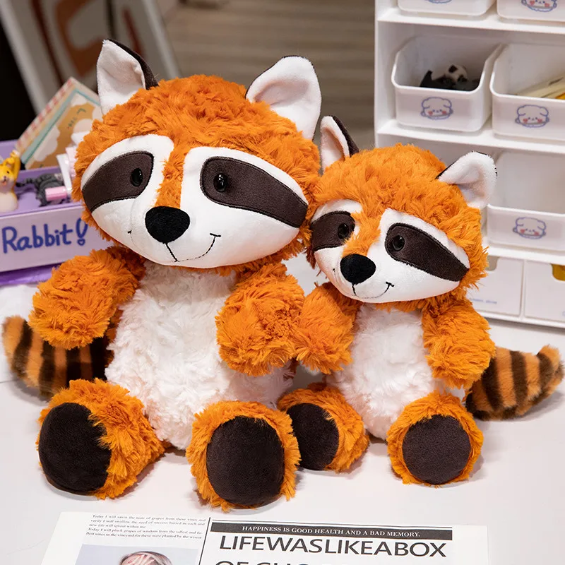 25–35 cm graues Waschbär-Plüschtier, schöner Faultier, Fuchs, niedliche weiche Kuscheltiere, Puppenkissen für Geburtstagsgeschenk, Valentinstag – Detail 14