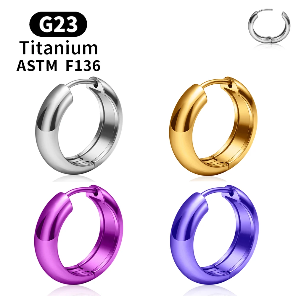 ASTM F136 G23 Титановые серьги-кольца 20 г на петлях для женщин и мужчин Хрящ Козелок Спираль Лепест Пирсинг Круглое кольцо для ушей Украшения для тела