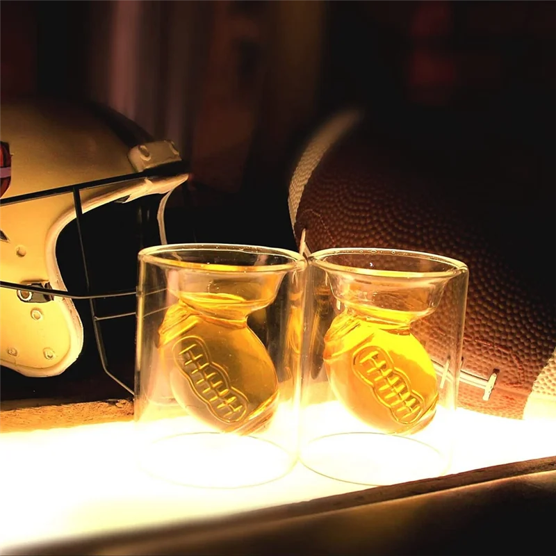 

Football Reversible Shot Glasses + 3D Relief Football Ball Shape Inside Transparent Glass 8PCS