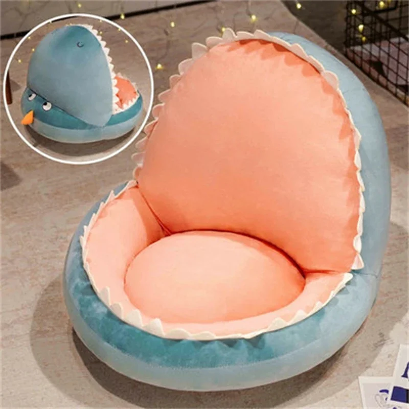 

Shark Mouth Floor Seat Cushion One Piece Backrest Pouf Tatami Lazy Sofa Butt Pad Cute Kids Teens Living Room Gaming Room Gift
