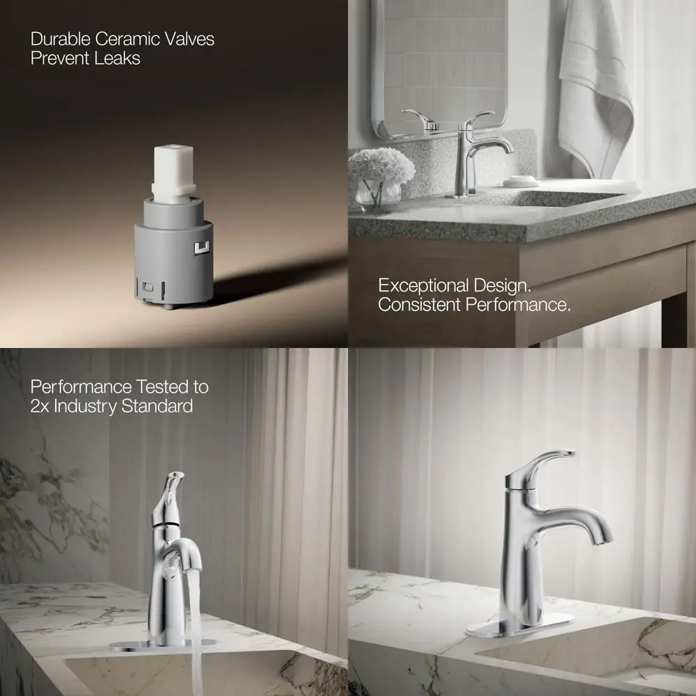 

1 Hole Single-Handle Bathroom Sink Faucet with Clicker Drain, 1.0 GPM, Polished Chrome