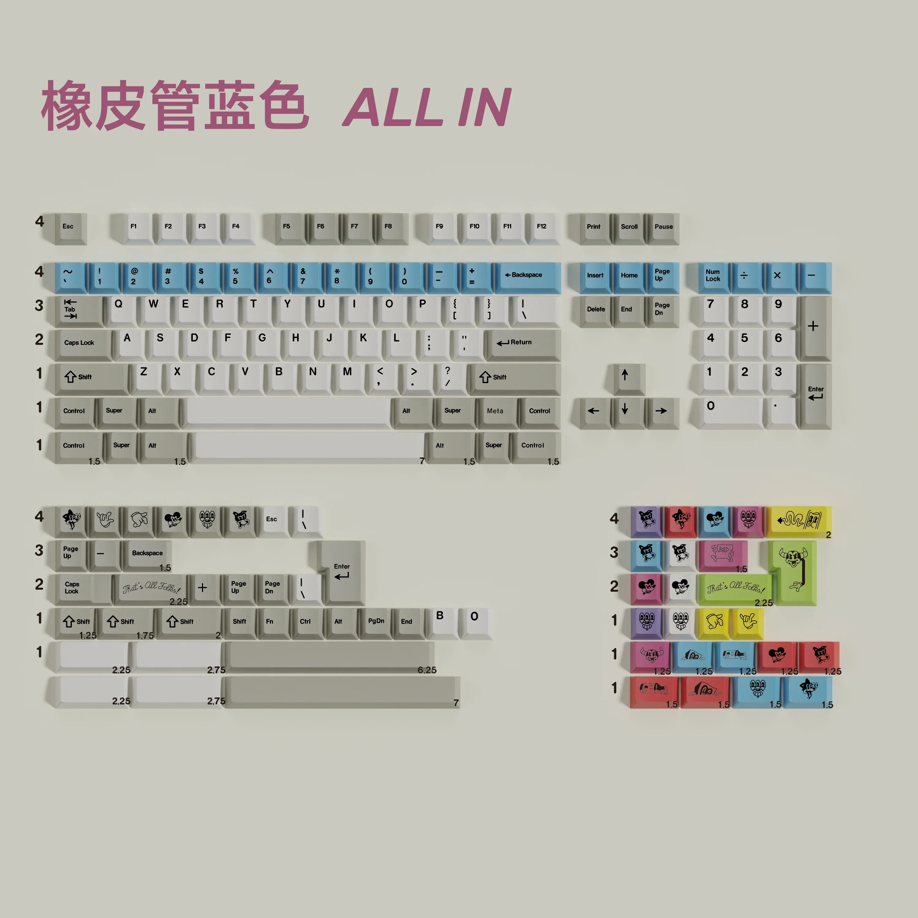 

GMK rubber tube five-sided sublimation customized PBT full set of keycaps, including 7U compatible ALCIE