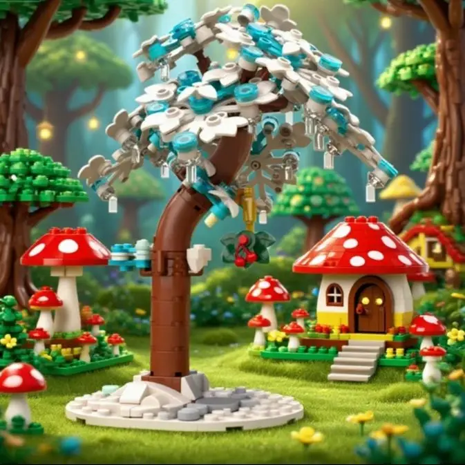 

228PCS MOC Creative Expert MOC Christmas Frozen Tree Model Kit Advent Calendar 2024 MBD Building Blocks Puzzle Toys Xmas Gift