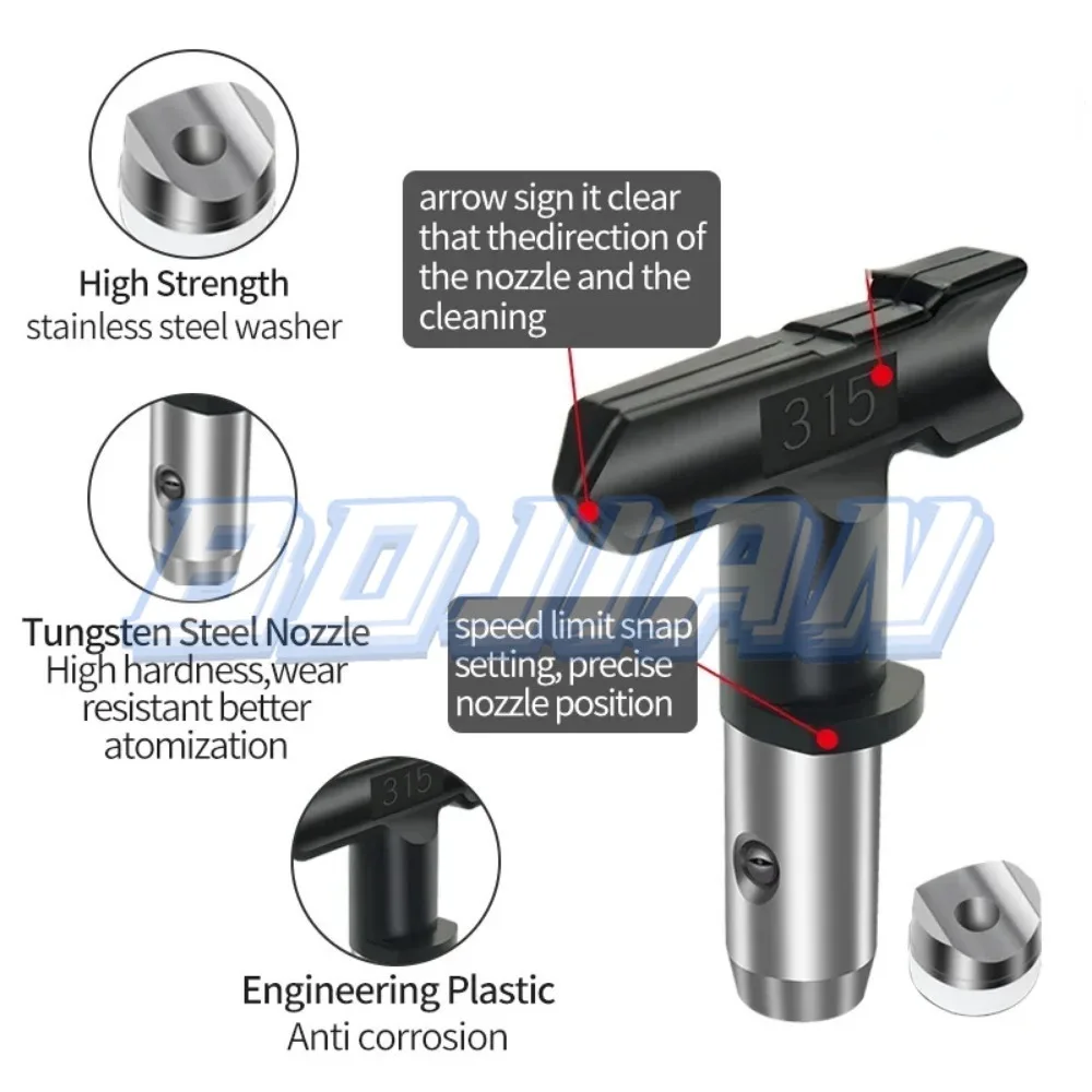 Airless Pintura Pistola De Pulverização, 5 Pontas Do Bico De Pulverização, 5 Pulverizador, Filtros, 30cm, Pintado Pólo De Extensão