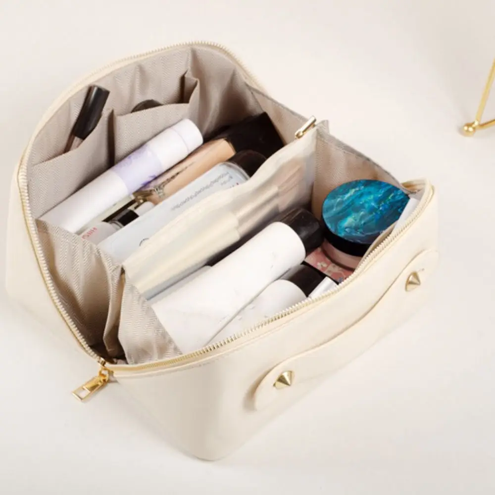 

Pu Leather Cosmetic Bags Large Capacity Partition Design Ladies Storage Bag Waterproof Portable Travel Makeup Case Toiletry Bag