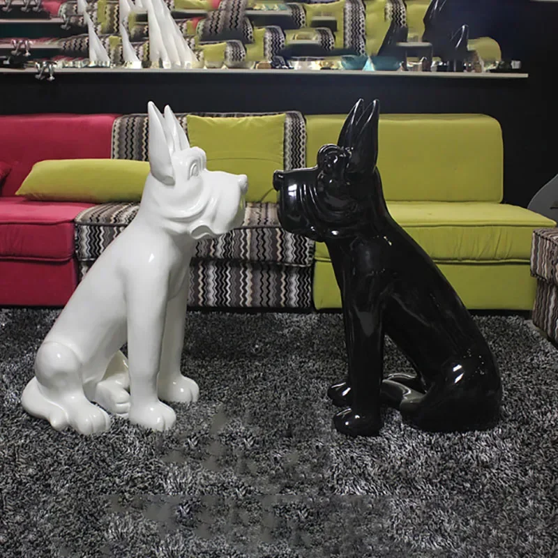 Nordic Art Home Decor Shepherd Dog Statue Sculpture Living Room Decoration Resin Statue Large Indoors Ornament Animal Figurines