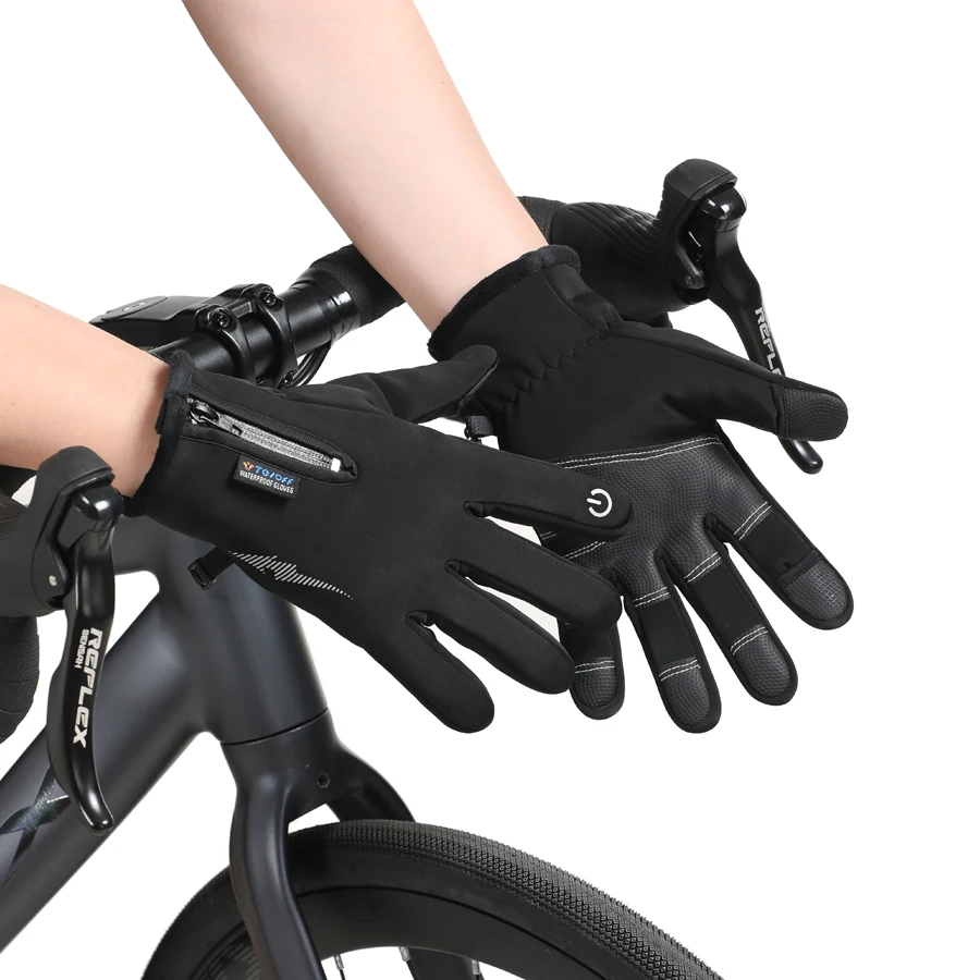 

Зимние теплые перчатки с сенсорным экраном для мужчин и женщин, водонепроницаемые, ветрозащитные, нескользящие, для езды на велосипеде, вождения, бега, пешего туризма