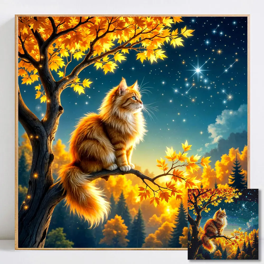 Cat Diamond Painting Complete Kit Full Square Round Drill Mo