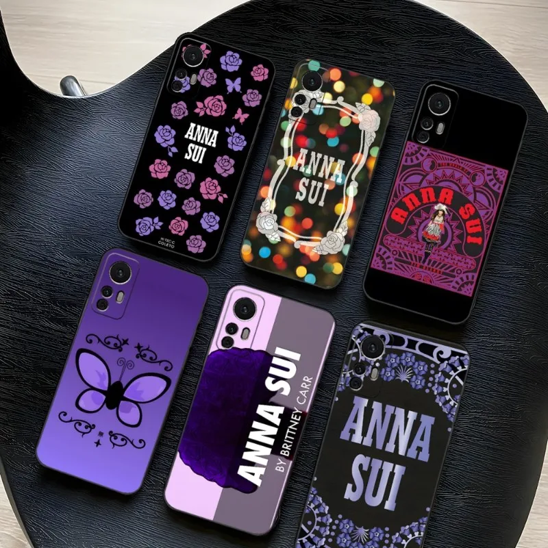 Purple Brand ANNA SUI Phone Case For Xiaomi 12 13 Lite Pro 10 T 12X F3 11T 12T POCO F4 M4 9 12S Ultra Note Mobile Phone Cases