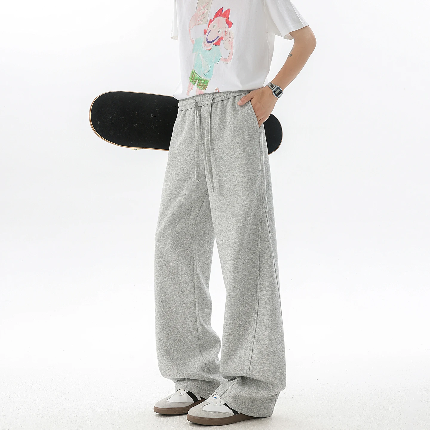 

Мужские модные повседневные брюки - Новые стильные удлиненные брюки с изогнутым низом, уличная мода, городской стиль, модные штаны для повседневной носки