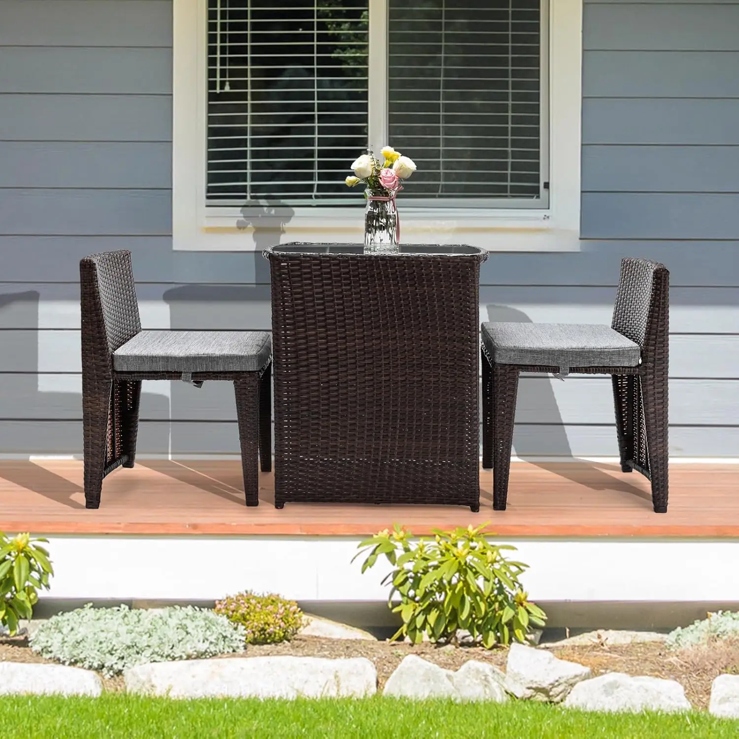 3-Piece Wicker Bistro Set 5