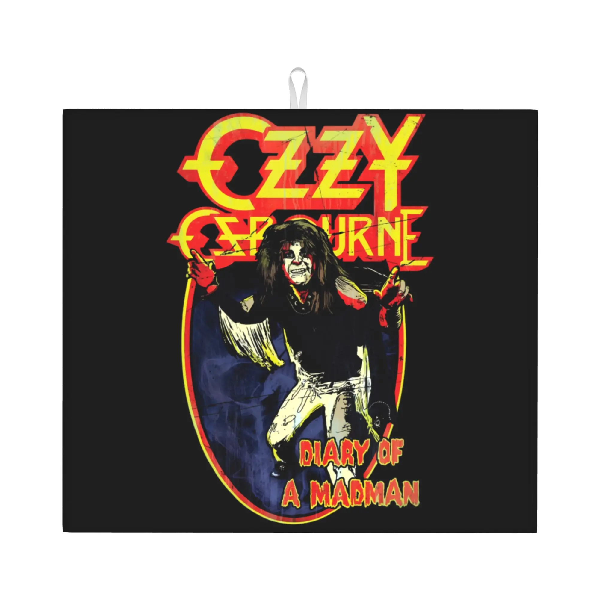 Drying Mat For Kitchen Ozzy Osbourne Rock Band Heavy Metal Barware Tableware Oil Proof Reusable Washable Kitchen Sink Drying Pad