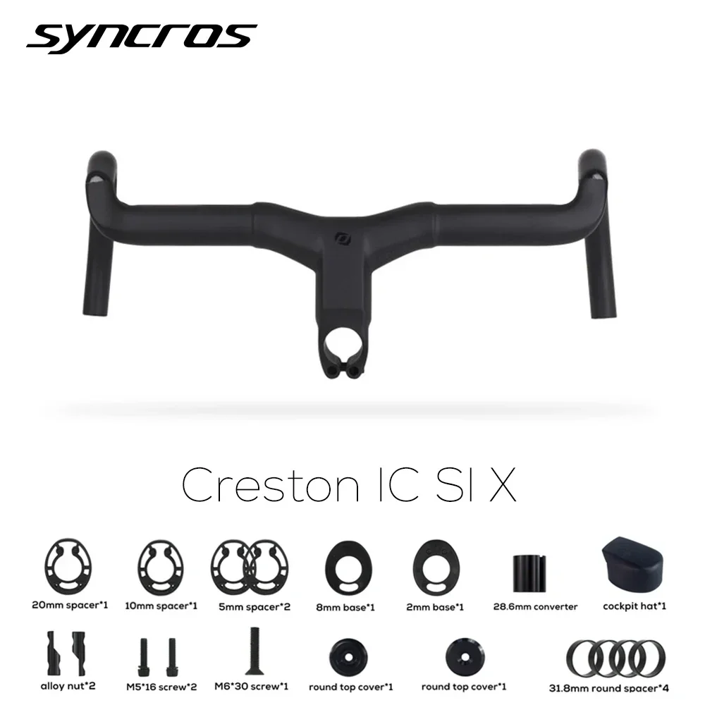 

Syncros Creston IC Sl x Полная внутренняя прокладка кабеля Руль шоссейного велосипеда T1000 Карбоновый велосипед Встроенный гравийный кокпит Di2