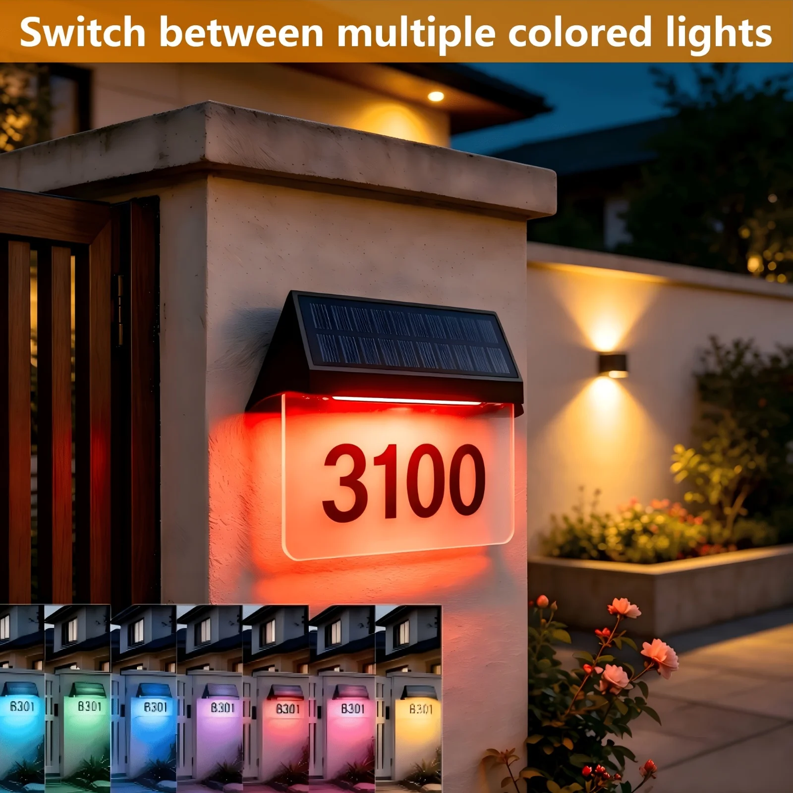 Smart Garden Gate - Solar Address Number Light, Automatic Solar