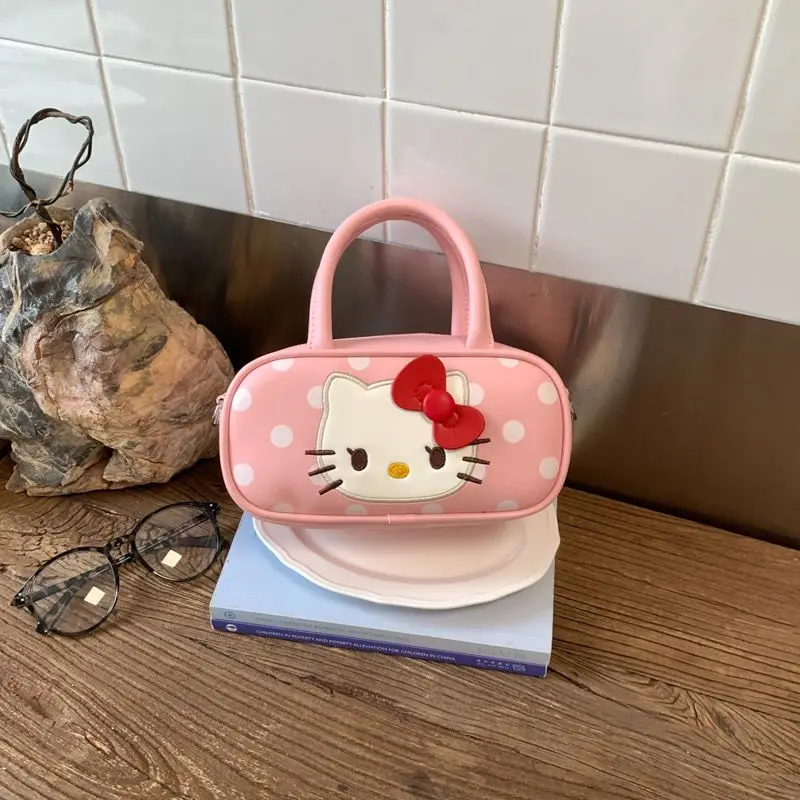 

New Mini Handbag Cute Kitty Cartoon Embroidered Shoulder Bag Large Capacity Versatile Girl Crossbody Bag Sweet Women's handbag