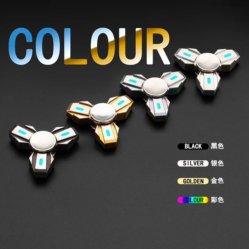 Novel Mini Fidget Spinner Luminous Stress Relief Toy EDC Cool Stainless Steel Gyroscope Relieves Relaxation Fidget Toys