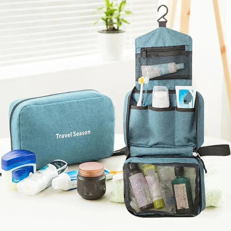 Hängende Reise-Kulturtasche für Damen und Herren, wasserdicht, Make-up, Kosmetik, Kosmetikerin, Falttasche, Badezimmer- und Dusch-Organizer – Detail 1