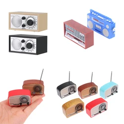 Dollhouse Miniature Radio Ornamento, Audio Player Modelo, Home Decor, Pretend Brinquedos, Doll House Acessórios, 1:12, 1Pc