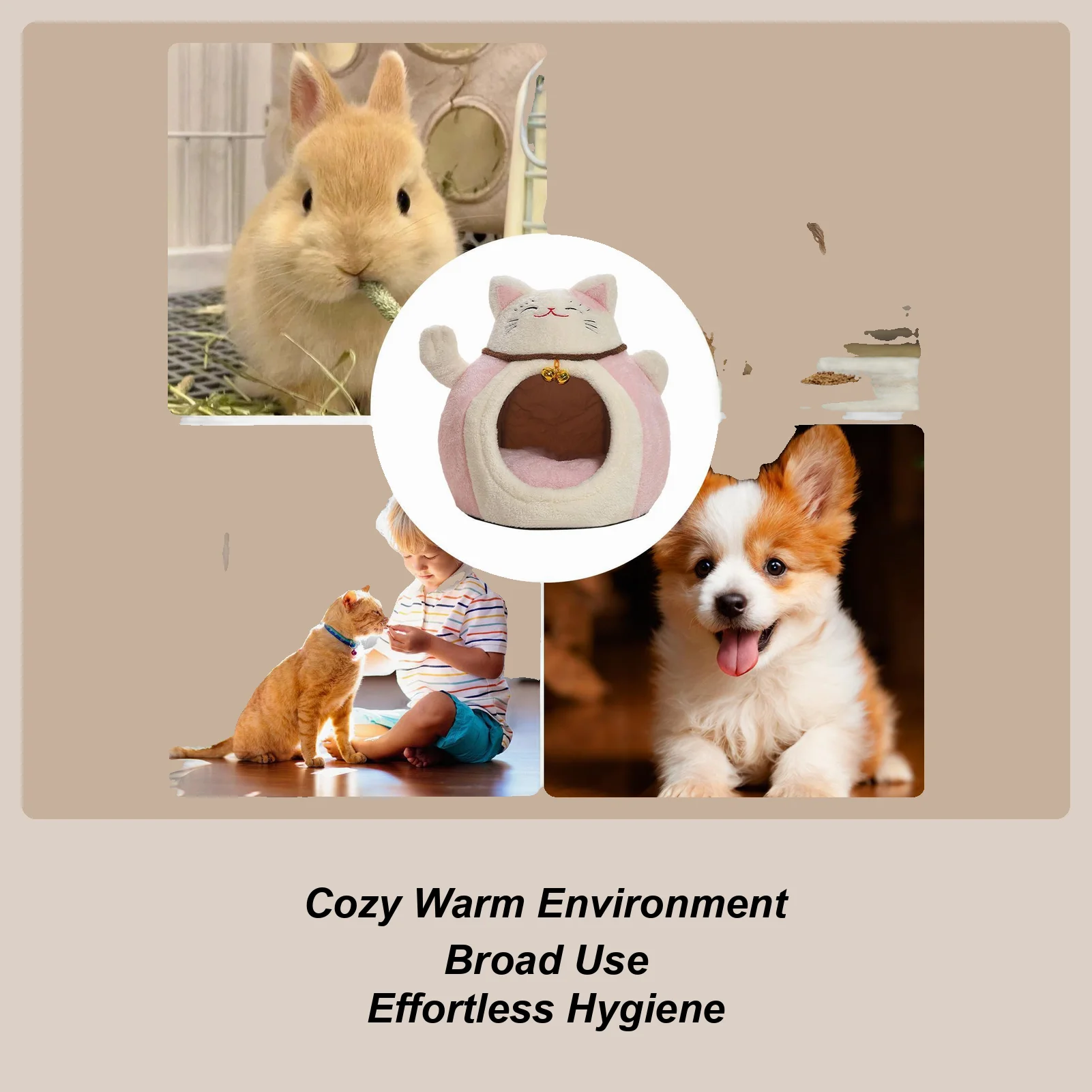 

Зимняя кошачья кровать, полузакрытая пещера кролика, куполообразное кошачье гнездо для холодной погоды, зимняя домашняя квартира, период восстановления