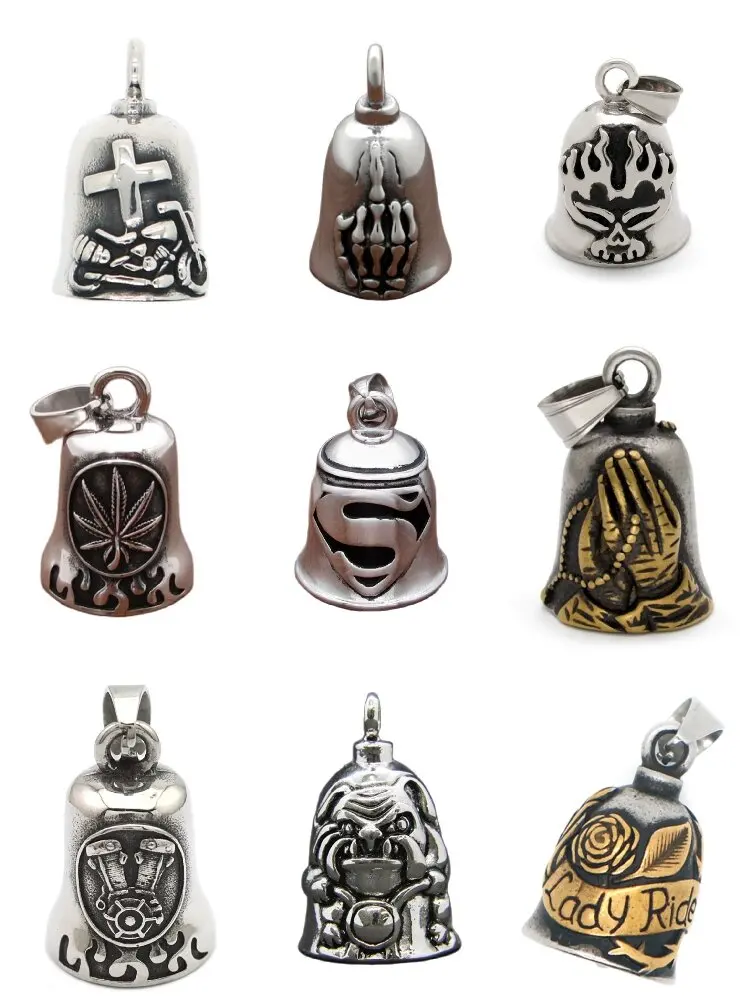 Keychain personality men and women diverse bell carving motorcycle pendant hip-hop rapper rock casual party jewelry