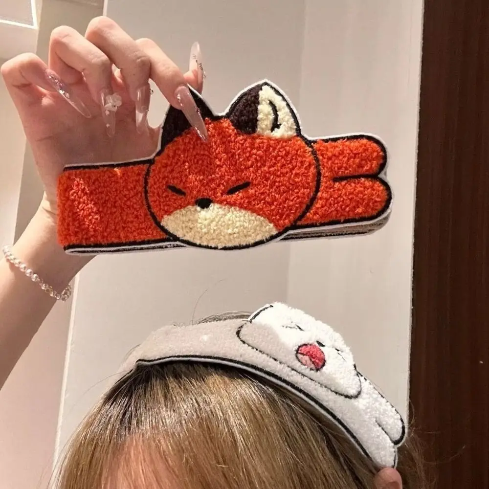 Long Animal Shape Cartoon Headband Soft with Hook and Loop Closure Magical Hair Stickers Face Washing Headband Hair Accessory
